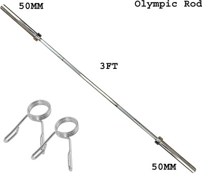 DTD 3 Feet Straight Olympic Barbell Rod (30 mm Internal Dia & 50mm Outer Dia) Weight Lifting Bar