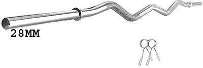 DTD Home Gym Exercise Fitness 3 Ft Curl Rod / Barbell / Curl Bar (30 mm Outer Diameter Weight Lifting Bar