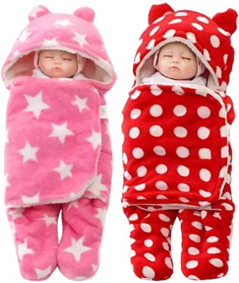 First Sleep Polka Crib Baby Sleep Sack for  Mild Winter(Microfiber, Red-Pink)