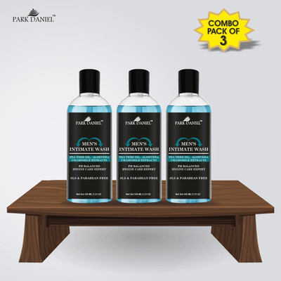 PARK DANIEL Natural pH Balanced Men Intimate Wash- Hygine Care Expert Combo pack of 3 bottles of 100 ml(300 ml)(3 x 100 ml)