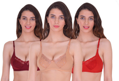 XDIAMOND APPLE NET BRA Women Full Coverage Non Padded Bra(Multicolor)