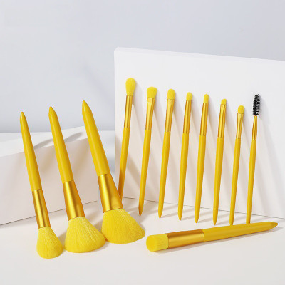 STUNHUB Makeup Brushes 12 Pcs Lemon Makeup Brushes Set Premium Synthetic Goat Foundation Eye Shadows Blending Face Powder Concealers Blush Make Up Brushes set(Pack of 12)