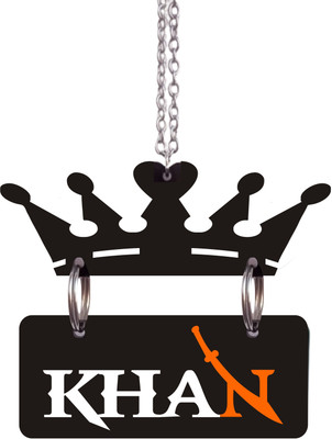 Chanda Creations 3D Acrylic Car Hanging KHAN with Crown Both Side Car Hanging Ornament(Pack of 1)