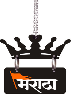 Chanda Creations 3D Acrylic Car Hanging MARATHA with Crown Both Side Car Hanging Ornament(Pack of 1)