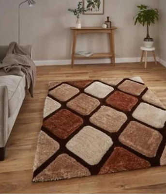 SR Handloom Multicolor Polyester Carpet(4 ft,  X 6 ft, Rectangle)