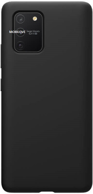 MOBILOVE Back Cover for Samsung Galaxy S10 Lite | Pure Liquid Soft Matte Silicone Case with Camera and Screen Protection(Black, Shock Proof, Silicon, Pack of: 1)