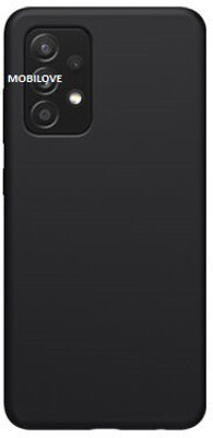 MOBILOVE Back Cover for Samsung Galaxy A52 | Pure Liquid Soft Matte Silicone Case with Camera and Screen Protection(Black, Shock Proof, Silicon, Pack of: 1)