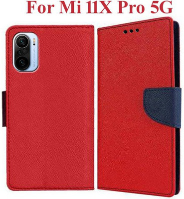 Mehsoos Flip Cover for Mi 11X, Mi 11X Pro 5G(Red, Dual Protection, Pack of: 1)