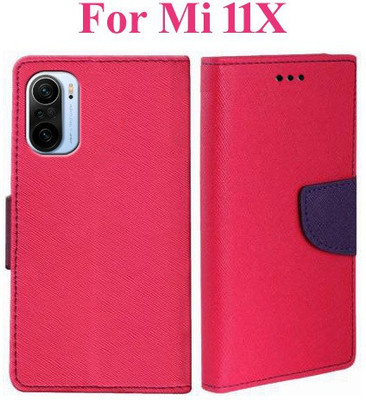 Mehsoos Flip Cover for Mi 11X, Mi 11X Pro 5G(Pink, Dual Protection, Pack of: 1)