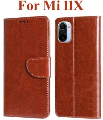 Fresca Flip Cover for Mi 11X, Mi 11X Pro 5G(Brown, Shock Proof, Pack of: 1)