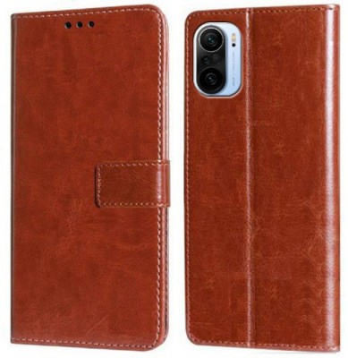 Krofty Wallet Case Cover for Mi 11X, Mi 11X Pro 5G(Brown, Cases with Holder, Pack of: 1)