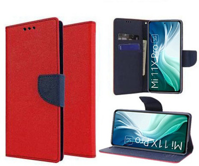 Fresca Flip Cover for Mi 11X, Mi 11X Pro 5G(Red, Shock Proof, Pack of: 1)