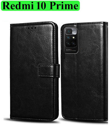 Wynhard Flip Cover for Redmi 10 Prime, Redmi 10 Prime 2022(Black, Grip Case, Pack of: 1)