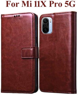 Krumholz Wallet Case Cover for Mi 11X, Mi 11X Pro 5G(Brown, Dual Protection, Pack of: 1)