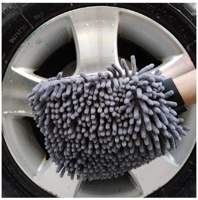 SHA Microfiber Vehicle Washing  Washing Mitt Hand Glove(Pack Of 1, 605 GSM)