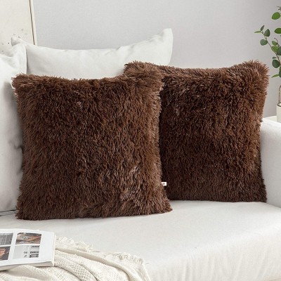 Wondershala Self Design Pillows Cover(Pack of 2, 40.64 cm*40.64 cm, Brown)