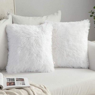 Wondershala Self Design Pillows Cover(Pack of 2, 40.64 cm*40.64 cm, White)