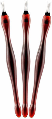 THR3E STROKES 3Pcs Professional Cuticle Trimmer Cuticle Pusher Cuticle Knife Remover Dead Skin Practical Nail Art Tools Single Ended Cuticle Pusher(Pack of 3)