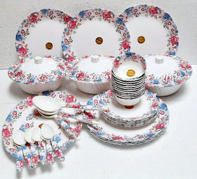 Radhe Crockery Pack of 40 Melamin BY OROMAX Dinner Set(Multicolor)