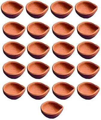Idha Stoneware (Pack of 21) Table Diya Set(Height: 0.5 inch)