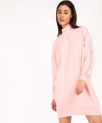 Calvin Klein Jeans Women Shift Pink Above Knee/Mid Thigh Length Dress