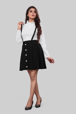 KH Enterprise Women Two Piece Dress Black, White Dress