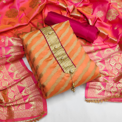 Blissta Jacquard Striped Salwar Suit Material