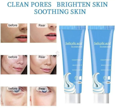 Elecsera Blackheads Remover Mask Cleansing & Shrinking Pores Salicylic Acid Ice Cream Mask Pack of 2(240 ml)