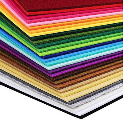 KRSNA ART Felt Sheets Stiff Felt Fabric Hard Felt Squares Craft Felt for Kids School DIY Crafts - 1 mm (Set 10 Colors, A4, Multicolour) Felt Sheet(21 cm x 30 cm)
