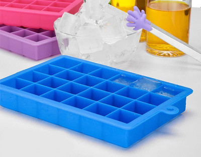JRS TRADERS Blue, Multicolor Silicone Ice Cube Tray(Pack of1)