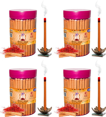 Shankh Kesar Chandan Dhoop Stick (Incense Stick) Pack of 400 gram (100 + 100 + 100 + 100) Fragrance Kesar Chandan(400 g, Set of 1)