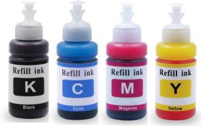 PTT Compatible Refill ink for Canon Pixma E3177 Multi-function Wireless Printer 100 ML Each Bottle (PACK OF 4CLRS COMBO) Black + Tri Color Combo Pack Ink Bottle