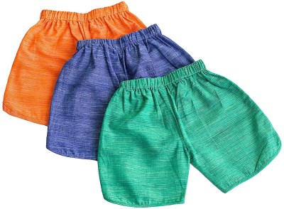 Giggleo Short For Baby Girls Casual Solid Cotton Blend(Multicolor, Pack of 3)