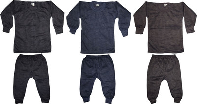 ATXP Top - Pyjama Set For Boys & Girls(Black, Pack of 3)