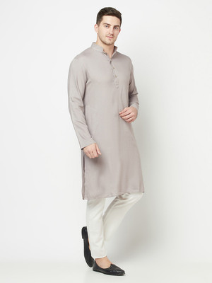 WESTCLO Men Solid A-line Kurta(Grey)