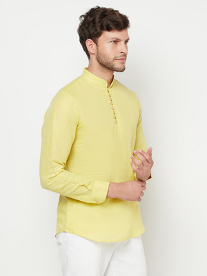 WESTCLO Men Solid A-line Kurta(Yellow)