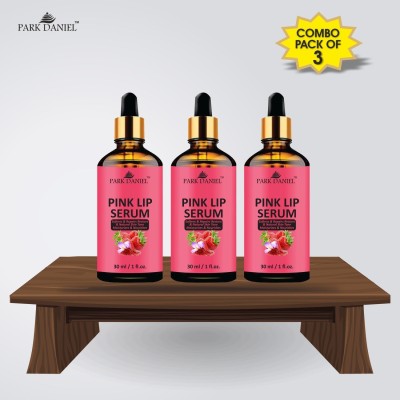 PARK DANIEL Pink Lip Serum Oil -With Vitamin E- For Glossy & Shiny Lips with Moisturizing Effect-Fruity Flavor- Men & Women Combo pack of 3 bottles of 30 ml(90 ml) Natural(Pack of: 3, 90 g)