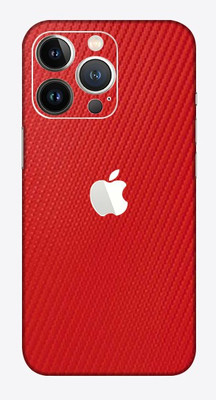 OggyBaba APPLE iPhone 13 Pro Max, Phone Back side Protector and Camera Protector Mobile Skin(Charming Red Carbon Fibre Skin Matte Finish)