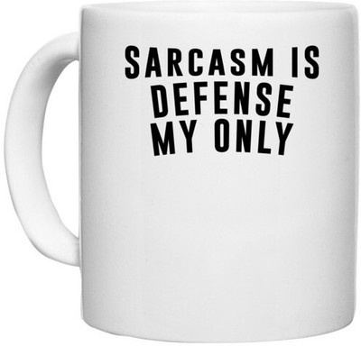 UDNAG White Ceramic Coffee / Tea 'Sarcasm | Sarcasm' Perfect for Gifting [330ml] Ceramic Coffee Mug(330 ml)