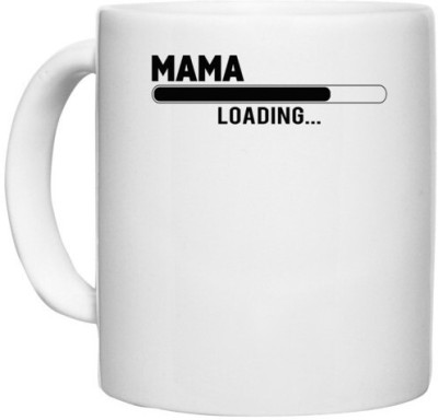 UDNAG White Ceramic Coffee / Tea 'Mother | MAMA LOADING' Perfect for Gifting [330ml] Ceramic Coffee Mug(330 ml)
