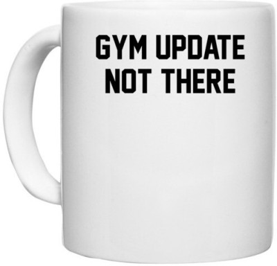 UDNAG White Ceramic Coffee / Tea 'Gym | Gym Update' Perfect for Gifting [330ml] Ceramic Coffee Mug(330 ml)