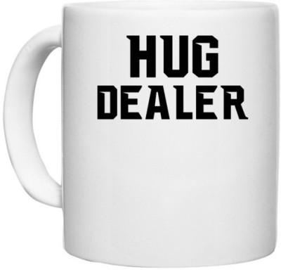 UDNAG White Ceramic Coffee / Tea 'Hug | HUG DEALER' Perfect for Gifting [330ml] Ceramic Coffee Mug(330 ml)