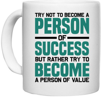 UDNAG White Ceramic Coffee / Tea 'success | Try not to' Perfect for Gifting [330ml] Ceramic Coffee Mug(330 ml)