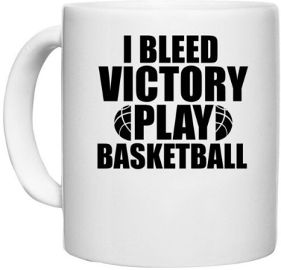 UDNAG White Ceramic Coffee / Tea 'Basketball | I bleed Vectory' Perfect for Gifting [330ml] Ceramic Coffee Mug(330 ml)