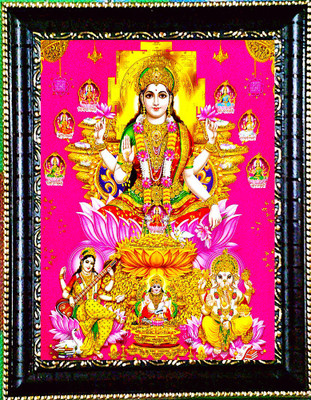 SUNINOW ASHTA LAXMI JI WITH SARASWATI JI KUBER JI AND GANESH JI PHOTO FRAME Religious Frame