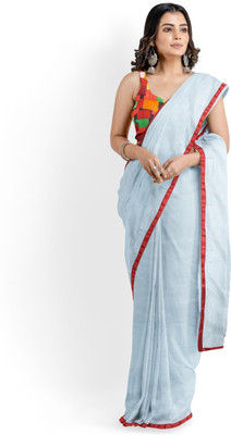 Sareez House Solid/Plain Daily Wear Art Silk Saree(White)
