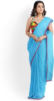 Sareez House Solid/Plain Bollywood Art Silk Saree(Light Blue)