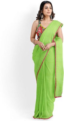 Sareez House Solid/Plain Bollywood Art Silk Saree(Light Green)