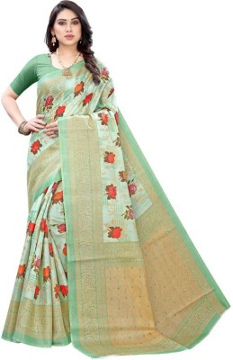 Saadhvi Printed Bollywood Art Silk Saree(Green)