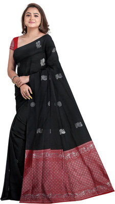 Ashopalav Sarees Printed Daily Wear Art Silk Saree(Black)